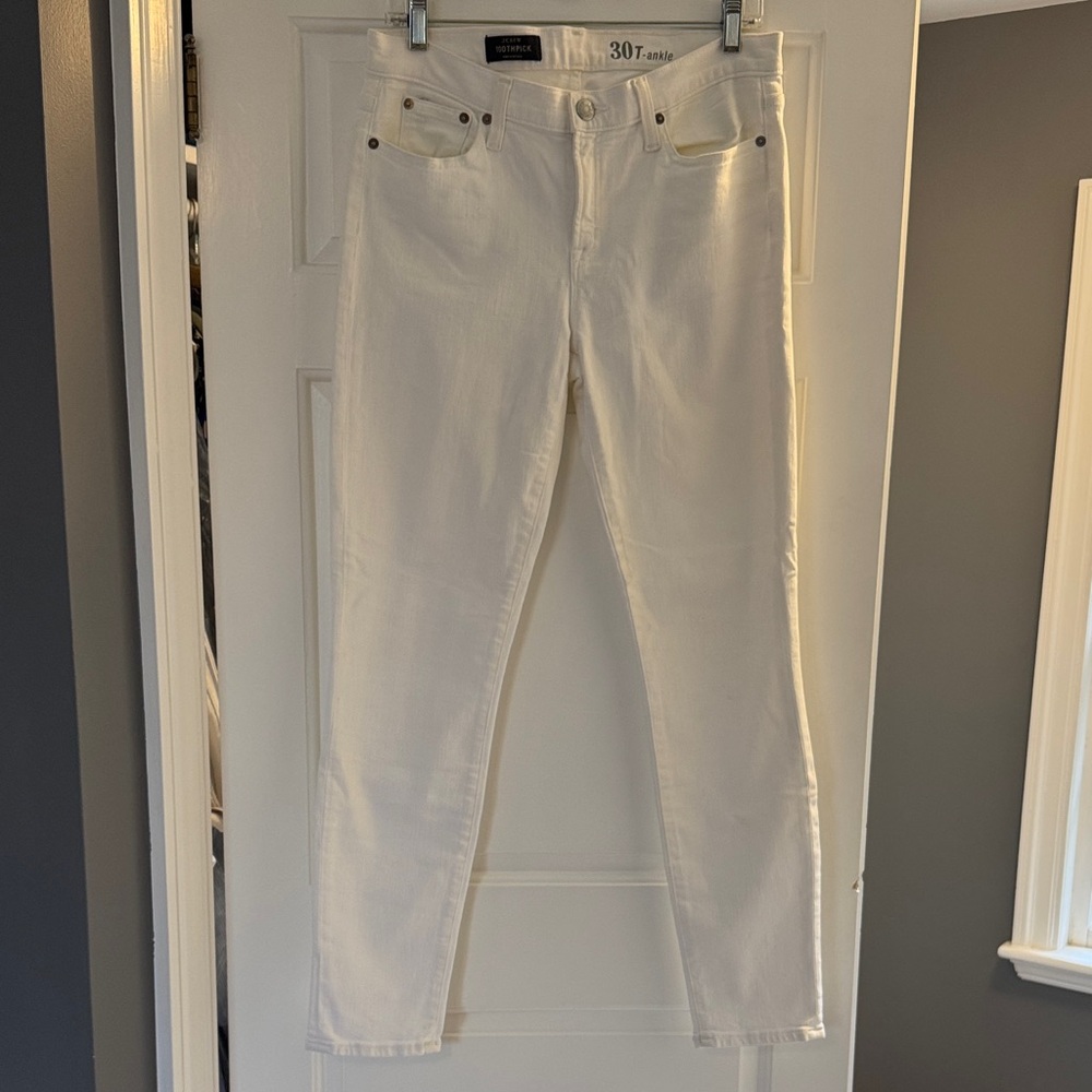J. Crew Women's White Straight Leg Jeans, Size 30T